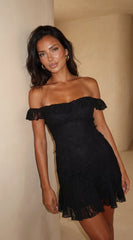 Heirloom Lace Mini Dress - Black