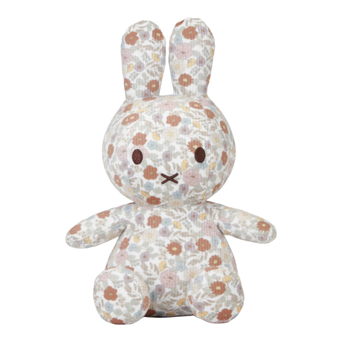 Miffy Kuscheltier Hase Vintage Little Flowers 25 cm – weicher Cord-Kuschelhase im mehrfarbigen Blumen-Design ab Geburt