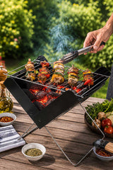 Mini Folding Tabletop Charcoal BBQ – Portable Compact Grill 🇬🇧