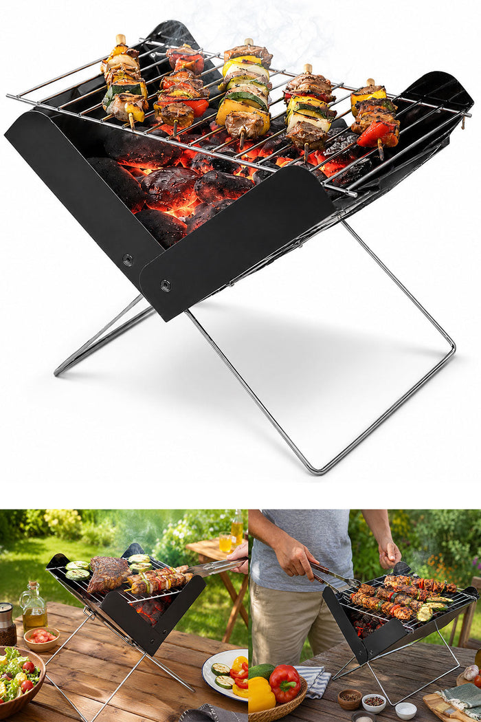 Mini Folding Tabletop Charcoal BBQ – Portable Compact Grill 🇬🇧