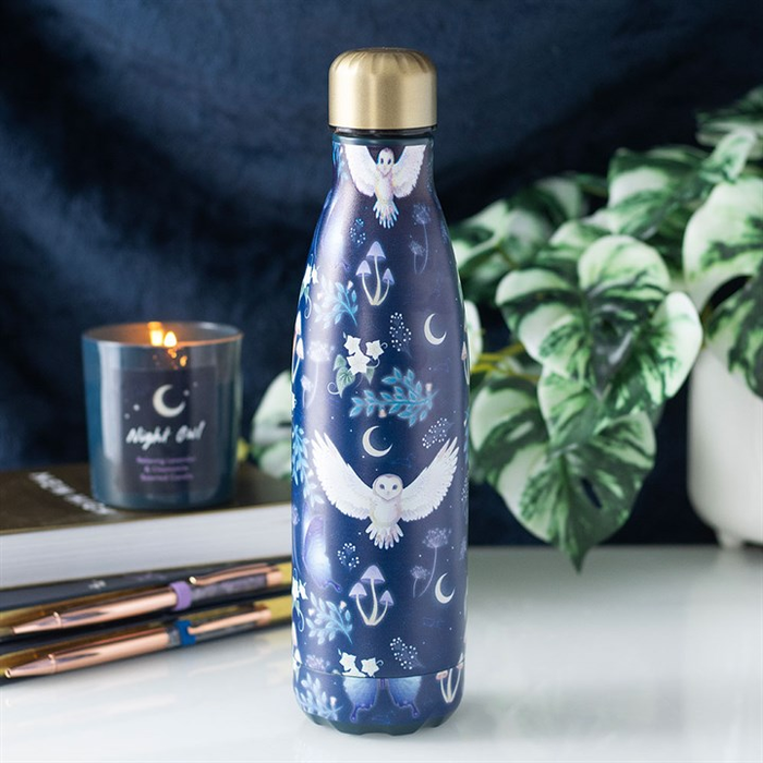 Night Flight Owl Print Metal Water Bottle 🇬🇧