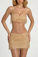 Fringed Bralette in Gold