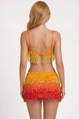 Fringed Bralette in Orange Ombre