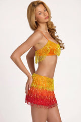 Fringed Bralette in Orange Ombre