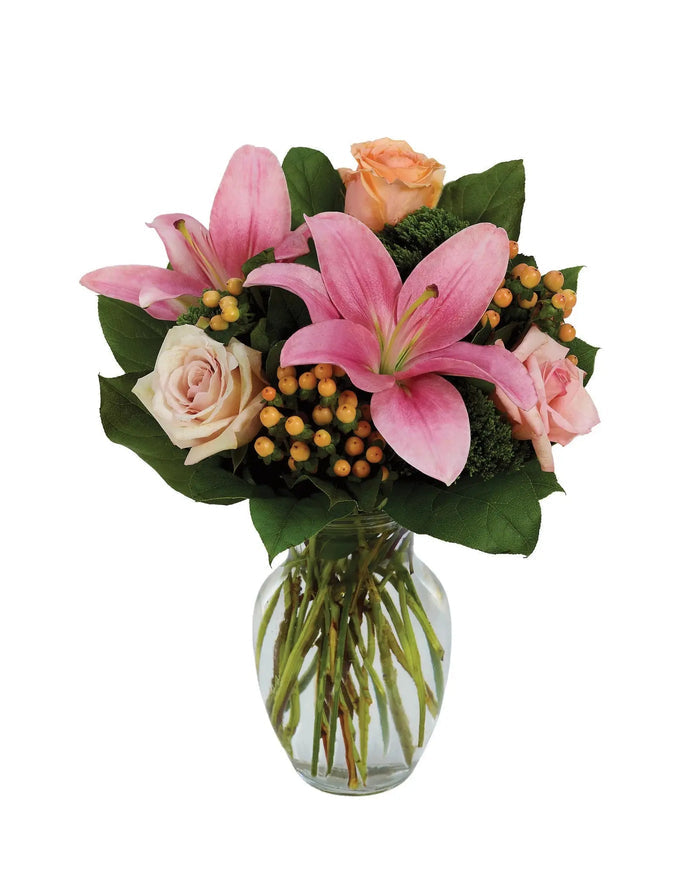 Pink Rose Petal & Lily Surprise bloomexusa