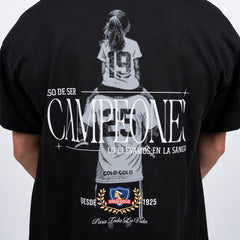 Polera Colo-Colo Urbano "CAMPEONES" Negro