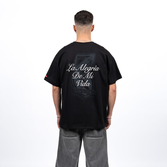 Polera Colo-Colo Urbano "La Alegría de mi Vida" Negro