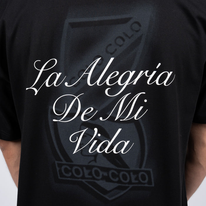 Polera Colo-Colo Urbano "La Alegría de mi Vida" Negro