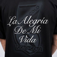 Polera Colo-Colo Urbano "La Alegría de mi Vida" Negro