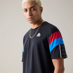 Polera Kappa 222 Banda Otto Black Red Racing Blue