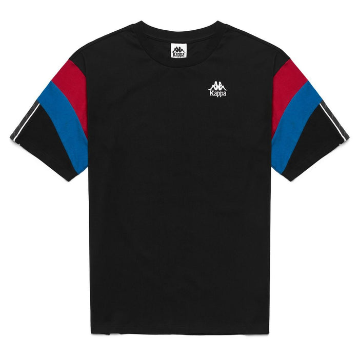 Polera Kappa 222 Banda Otto Black Red Racing Blue