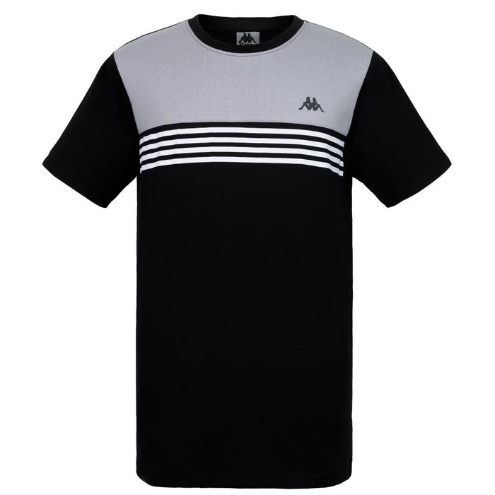Polera Kappa Men Color Block Black Grey White