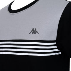 Polera Kappa Men Color Block Black Grey White