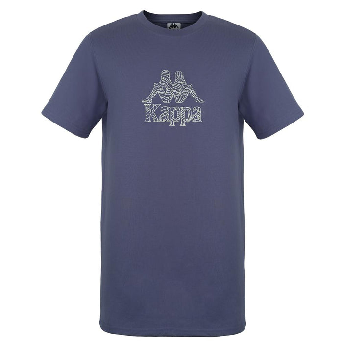 Polera Kappa Men Logo Topographic Blue