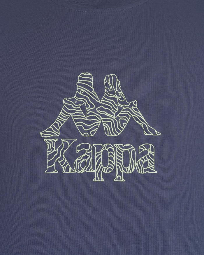 Polera Kappa Men Logo Topographic Blue