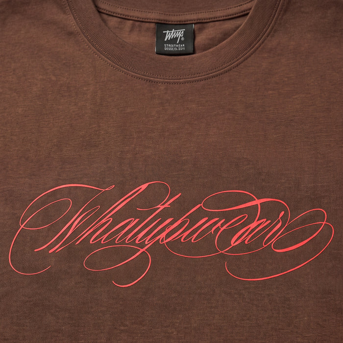Polera WhatUp Men Boxy Logo Brown Red