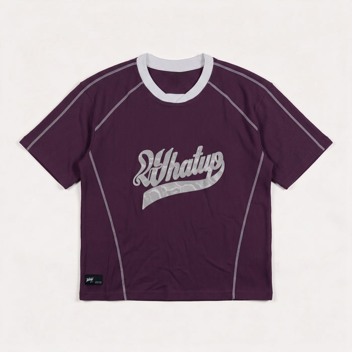 Polera WhatUp Men Boxy Mesh Burgundy