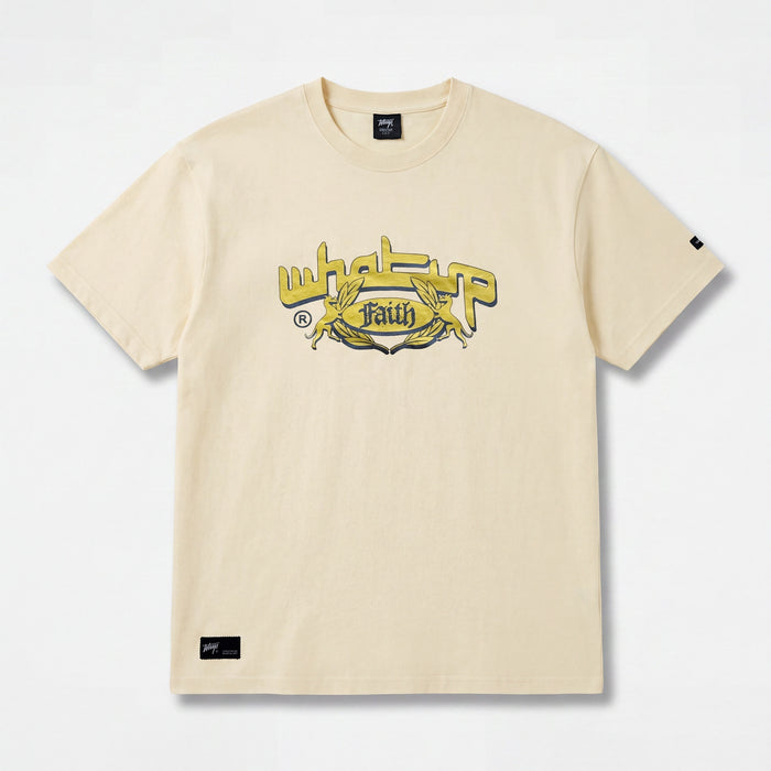Polera WhatUp Men Oversize Faith Sand Yellow