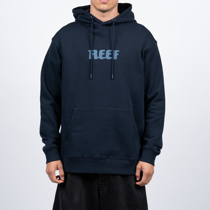 Polerón Hoodie Reef Men Blue Logo Light Blue