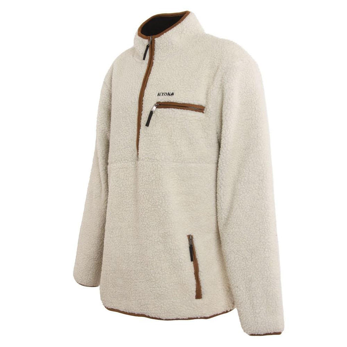 Poleron Men Sherpa Half Zip Beige Brown