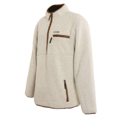 Poleron Men Sherpa Half Zip Beige Brown