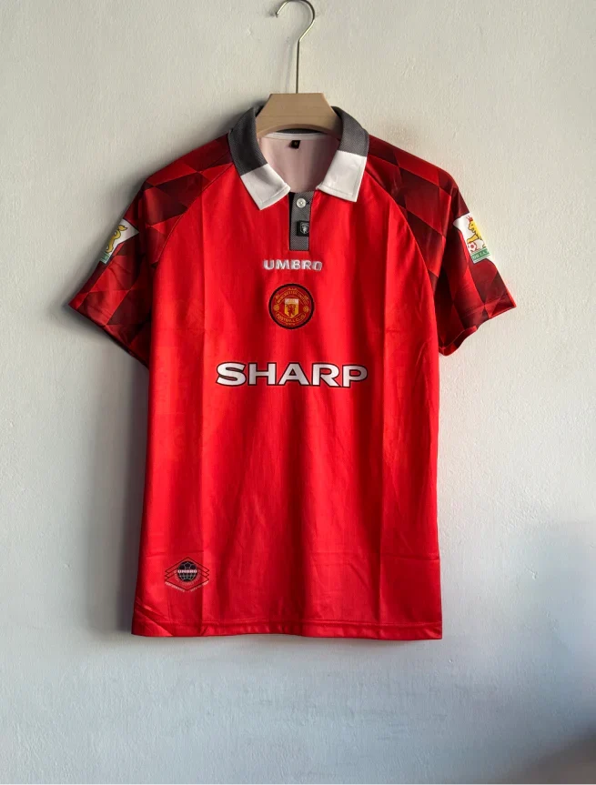 PRINTED MANCHESTER UNITED 1996-97 HOME KIT BECKHAM POLO PREMIUM