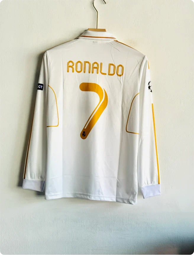 REAL MADRID 2011-12 HOME KIT RONALDO FULLSLEEVE POLO PRINTED PREMIUM