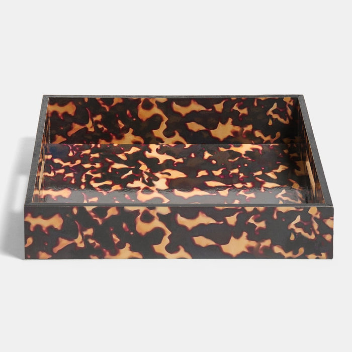 Rectangle Abstract Leopard Print Tray - Brown/Natural 🇬🇧