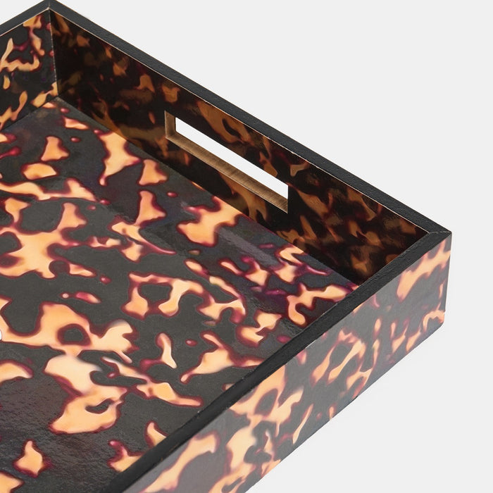 Rectangle Abstract Leopard Print Tray - Brown/Natural 🇬🇧
