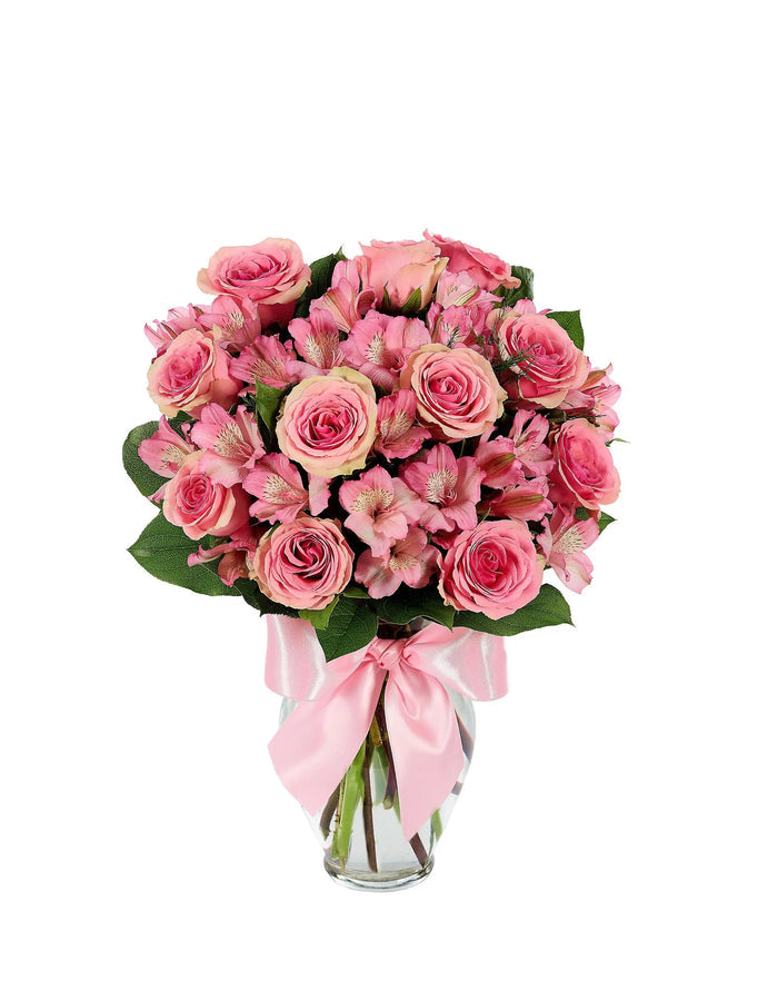 Rose & Alstroemeria Blush Bouquet bloomexusa