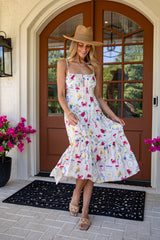 Passport Ready Cream Print Midi Dress