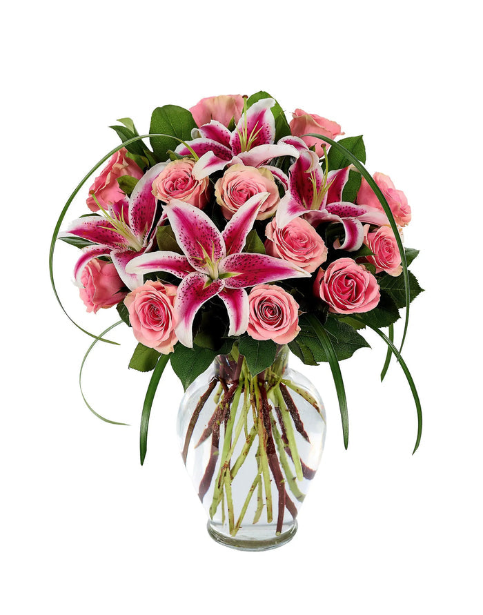 Sophisticated Rose & Stargazer Bouquet bloomexusa