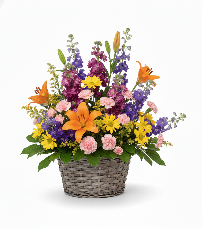 Sunlight Blooms Wicker Basket bloomexusa