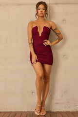 Sweet Intentions Jersey Mini Dress - Wine