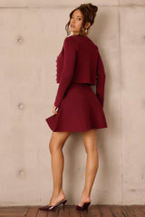 Tasha Knit Mini Dress Set - Wine