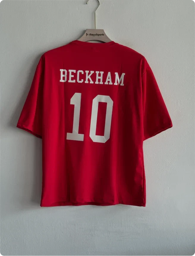 TSHIRT REAL MADRID BECKHAM RED FIVESLEEVE