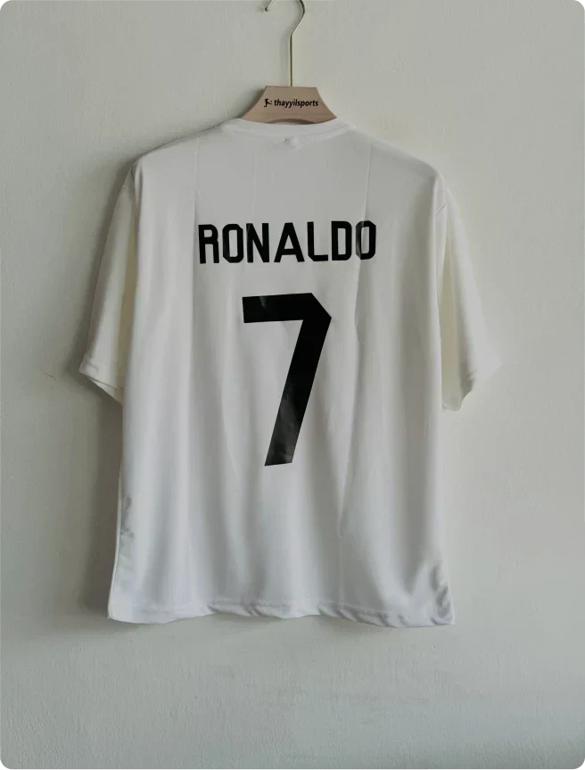 TSHIRT REAL MADRID RONALDO WHITE FIVESLEEVE