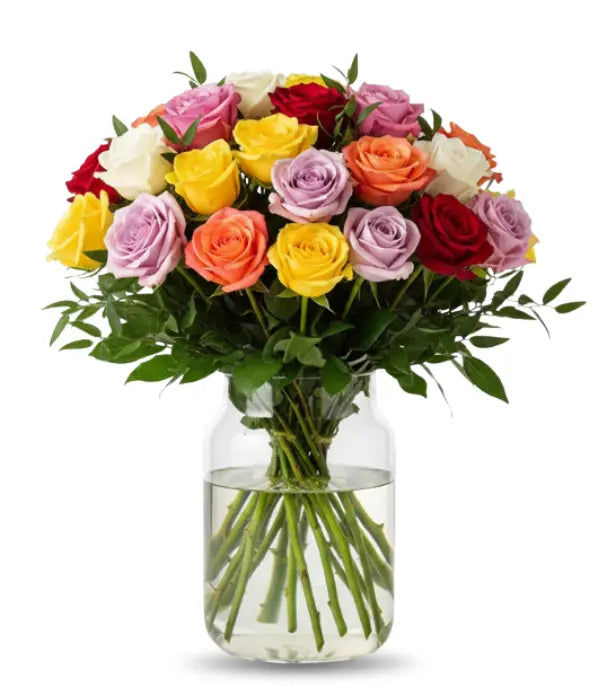 Two Dozen Long Stemmed Assorted Roses bloomexusa