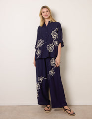 Floral Embroidery Shirt