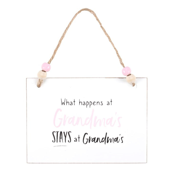 What Happens at Grandma's Hanging Sign 🇬🇧