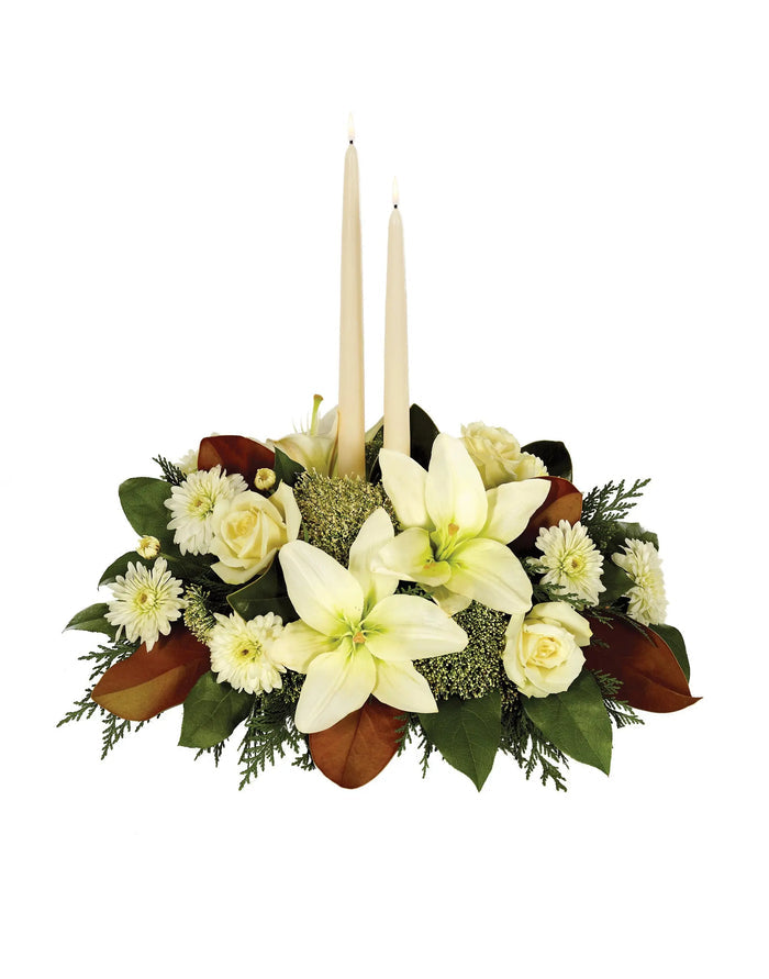 White Magnolia Christmas Centerpiece bloomexusa